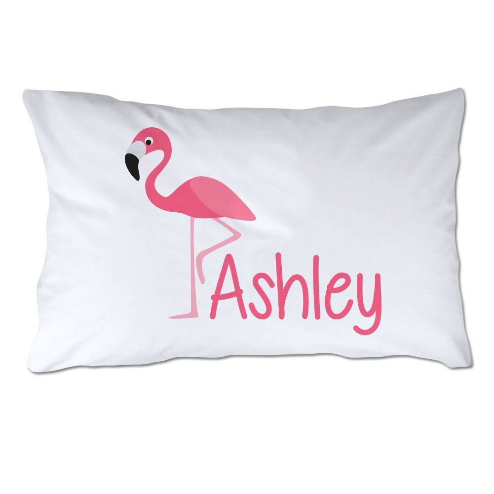 Personalized Toddler Size Flamingo Pillowcase with Pillow Included