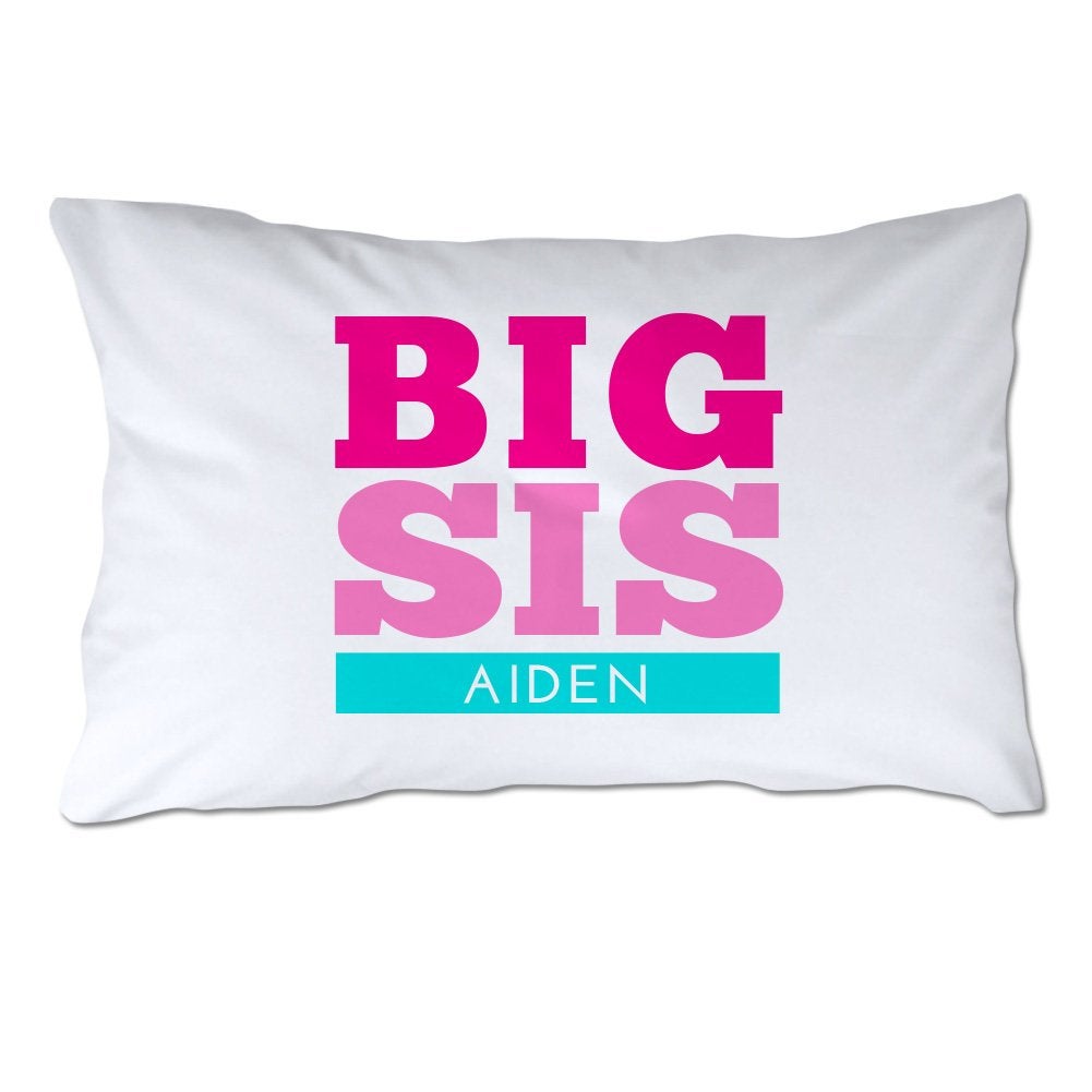 Personalized Toddler Size Big Sister Pillowcase with Pillow Included