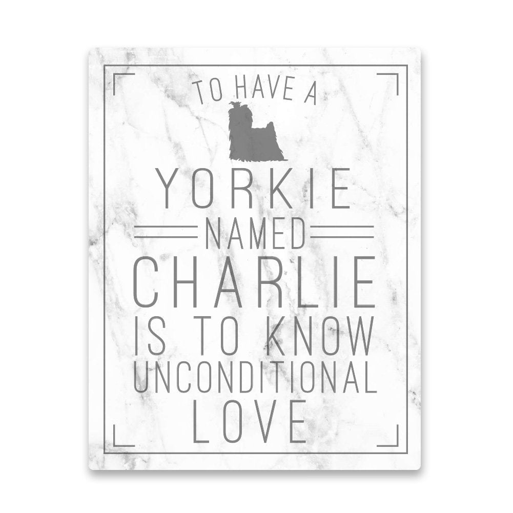 Personalized Yorkie Unconditional Love Metal Wall Art