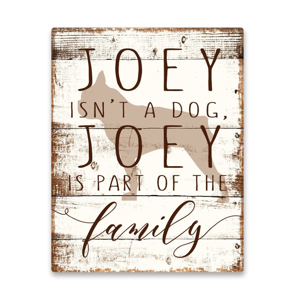 Personalized Boston Terrier is Part of the Family Metal Wall Art