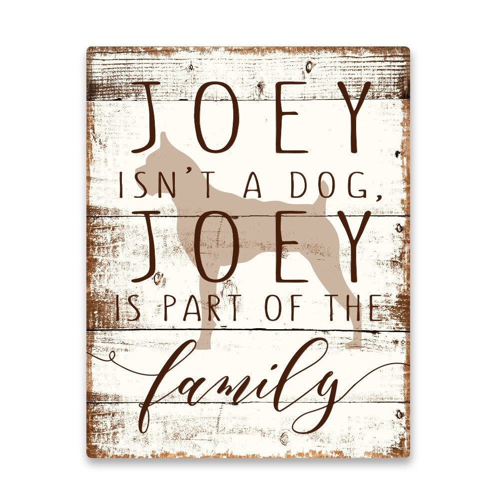 Personalized Boxer is Part of the Family Metal Wall Art