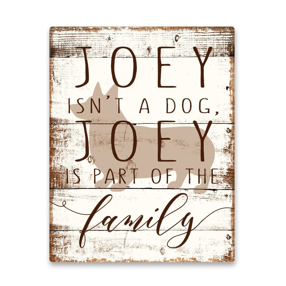 Personalized Corgi is Part of the Family Metal Wall Art