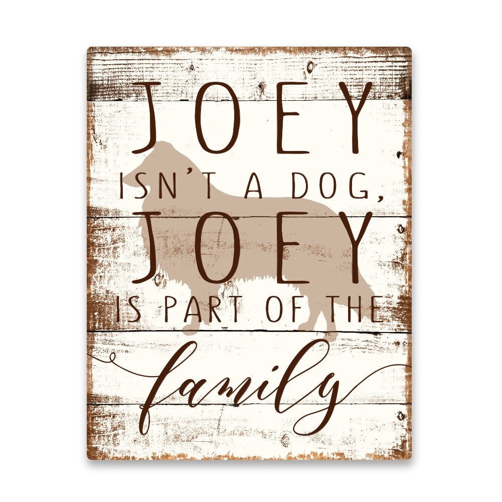 Personalized Sheltie is Part of the Family Metal Wall Art