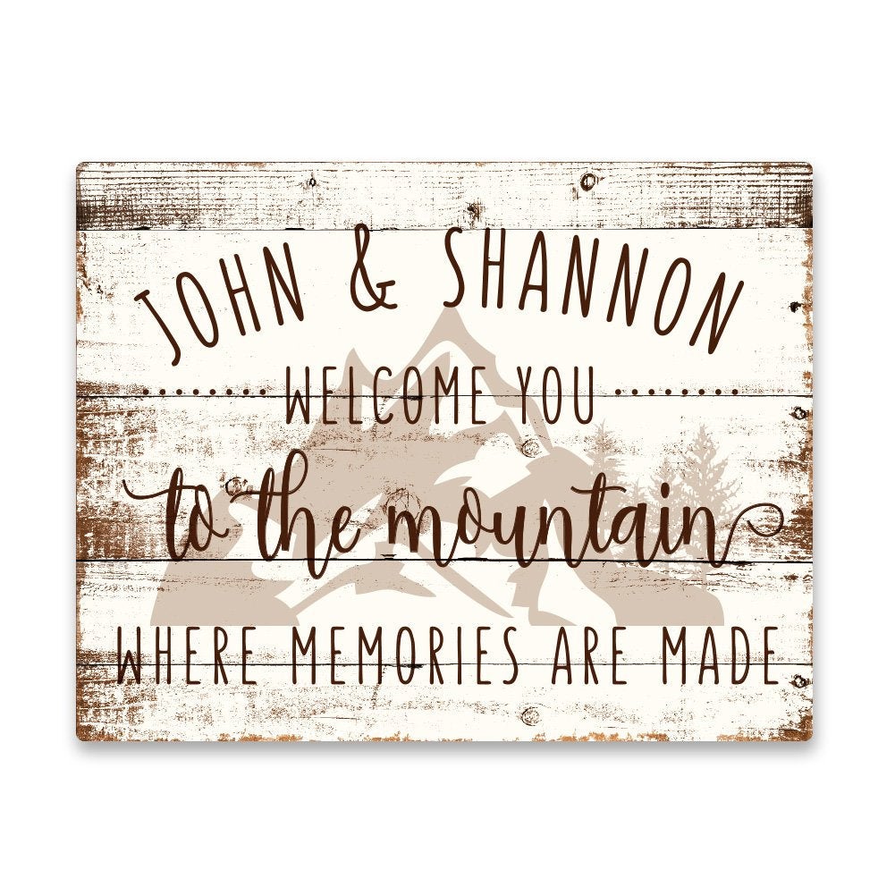 Personalized Welcome to the Mountain Home Metal Wall Art