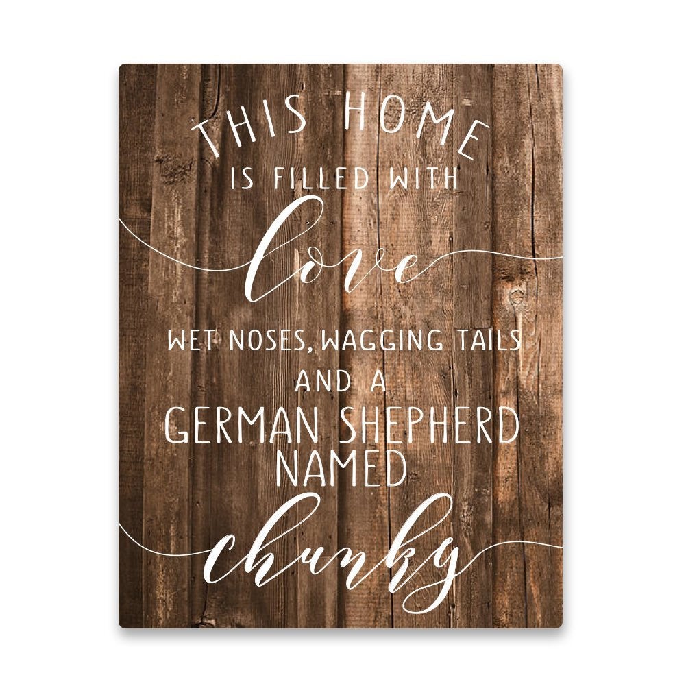 Personalized German Shepherd Home is Filled with Love Metal Wall Art