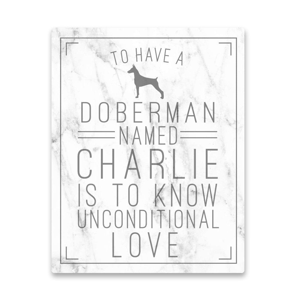 Personalized Doberman Unconditional Love Metal Wall Art