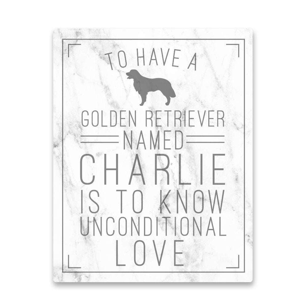 Personalized Golden Retriever Unconditional Love Metal Wall Art