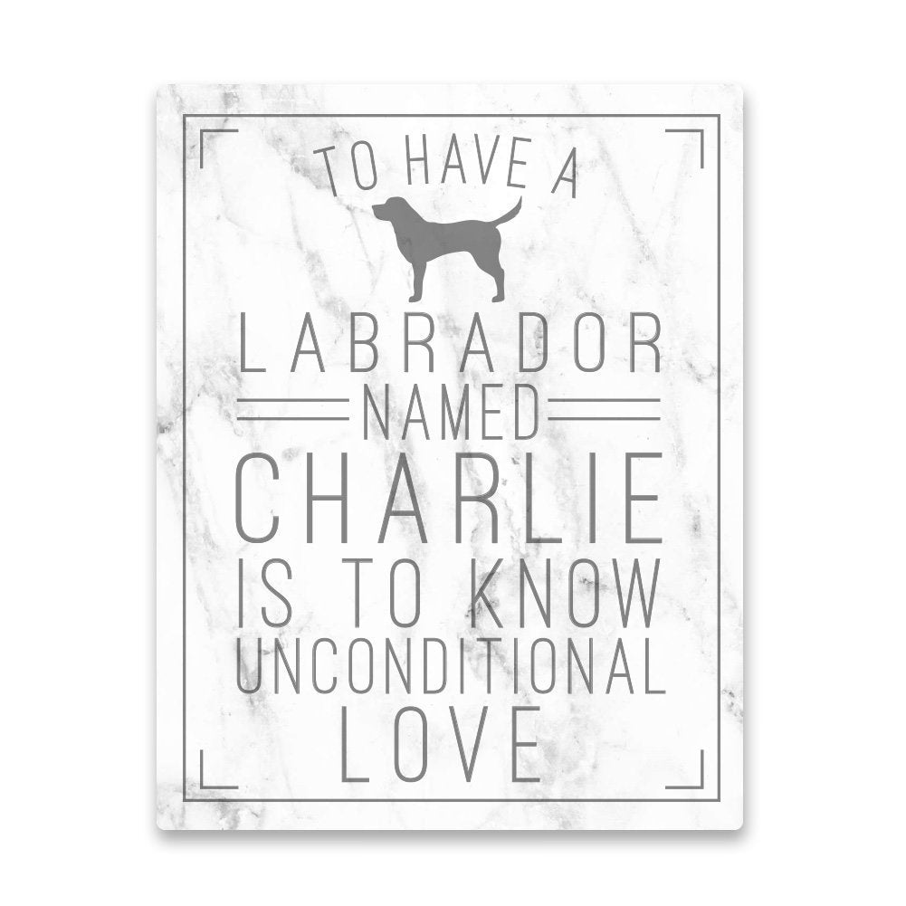 Personalized Labrador Unconditional Love Metal Wall Art