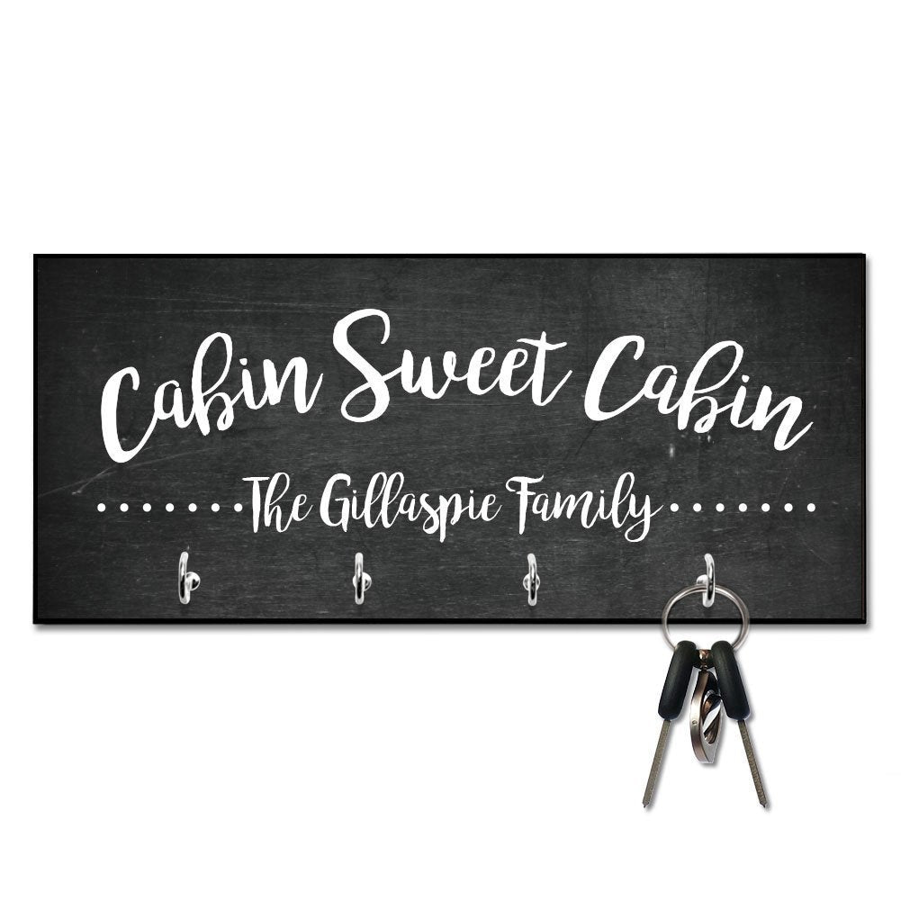 Personalized Chalkboard Cabin Sweet Cabin Key Hanger