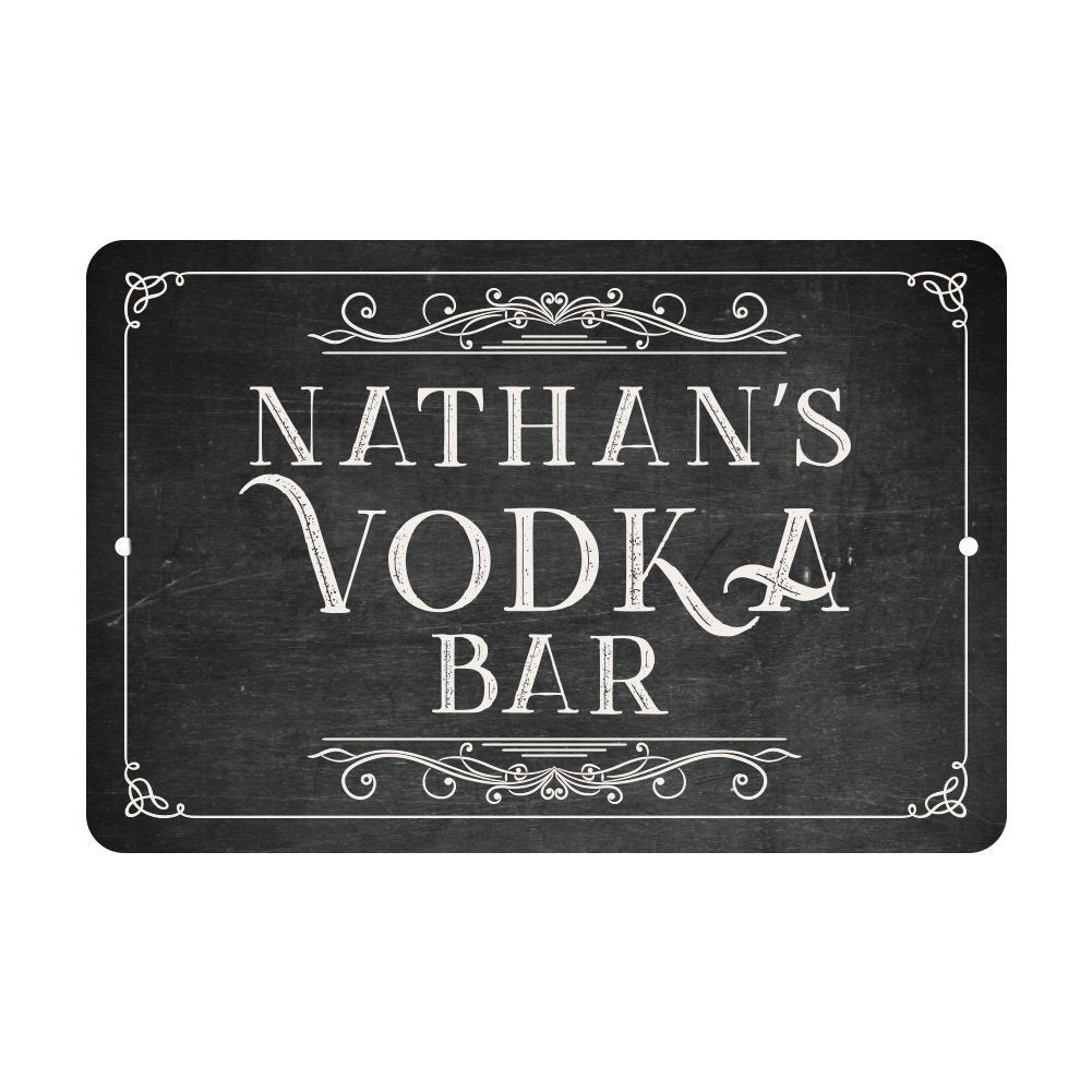 Chalkboard Look Vodka Bar Metal Room Sign