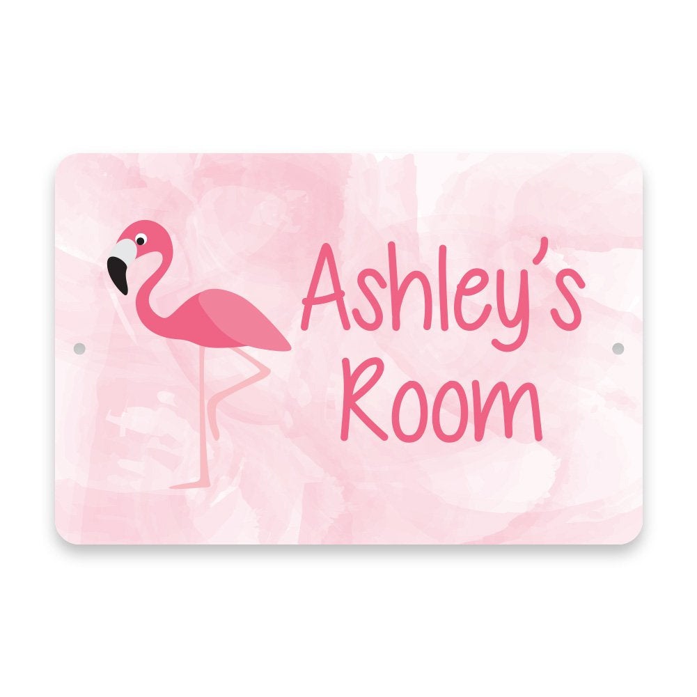 Personalized Flamingo Metal Room Sign