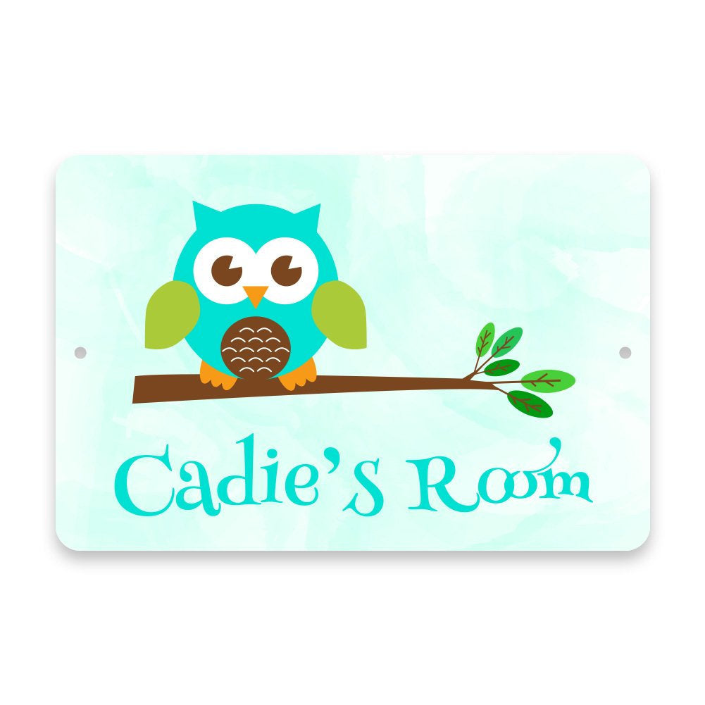 Personalized Owl Metal Room Sign