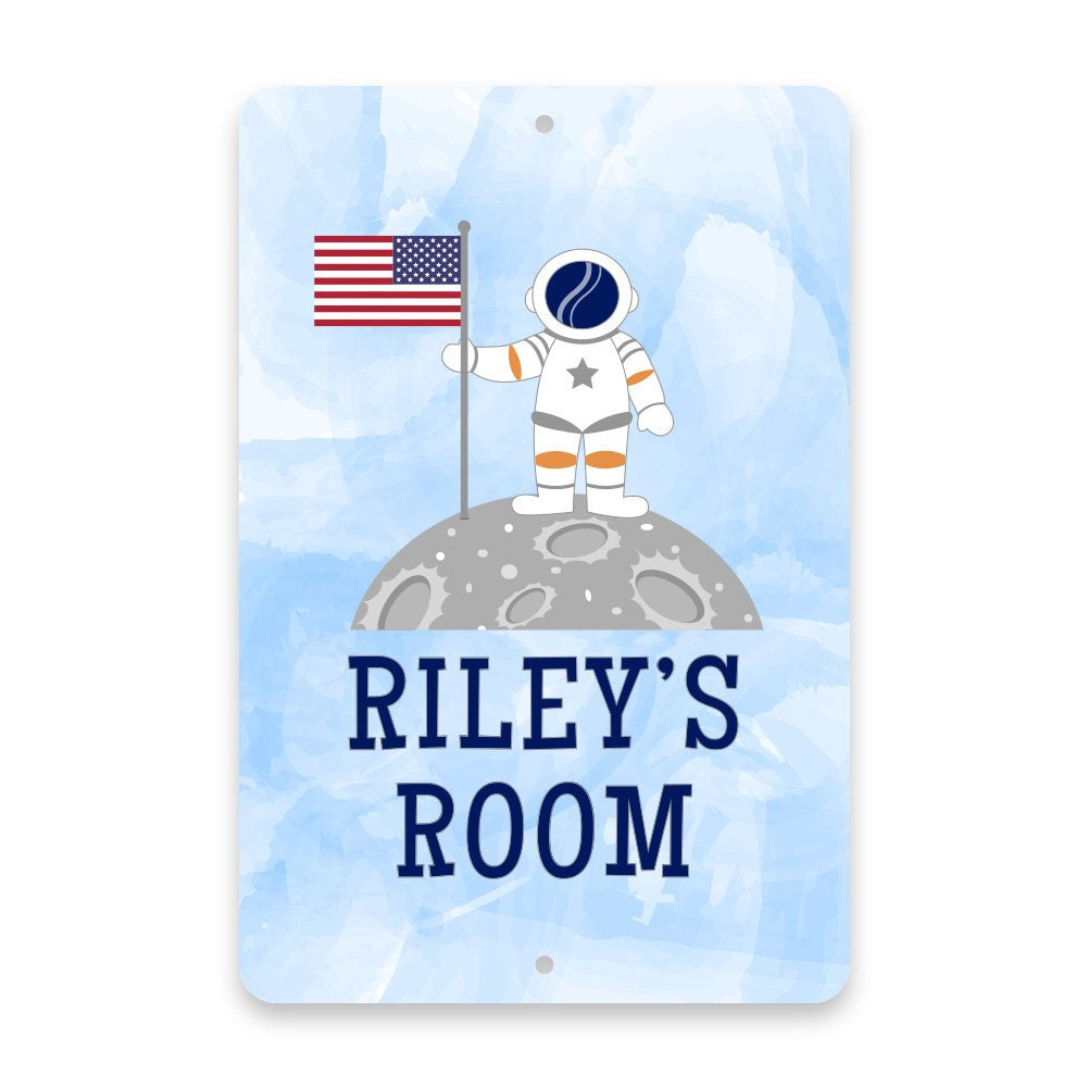 Personalized Astronaut Metal Room Sign