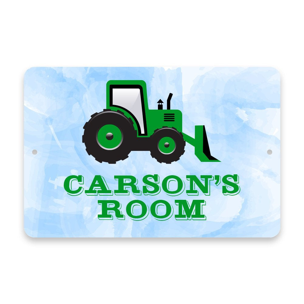 Personalized Bulldozer Metal Room Sign