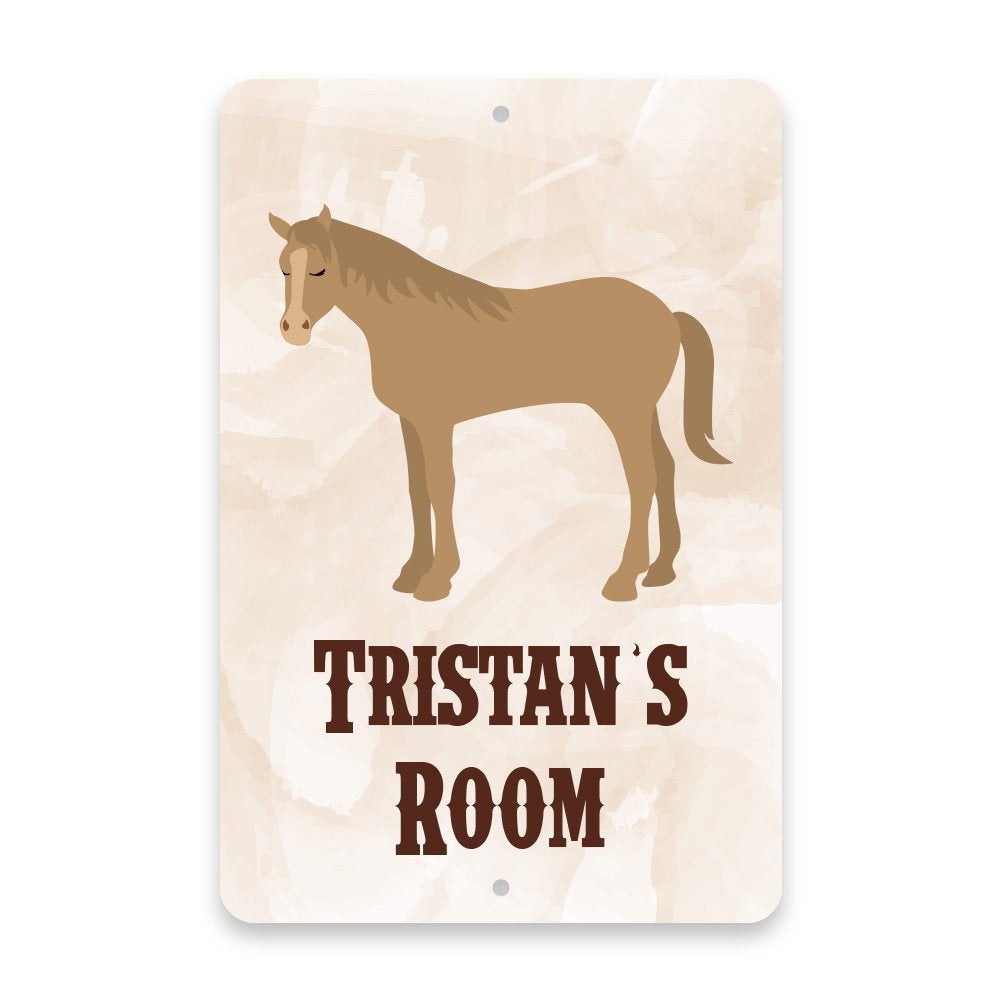 Personalized Rodeo Western Horse Metal Room Sign
