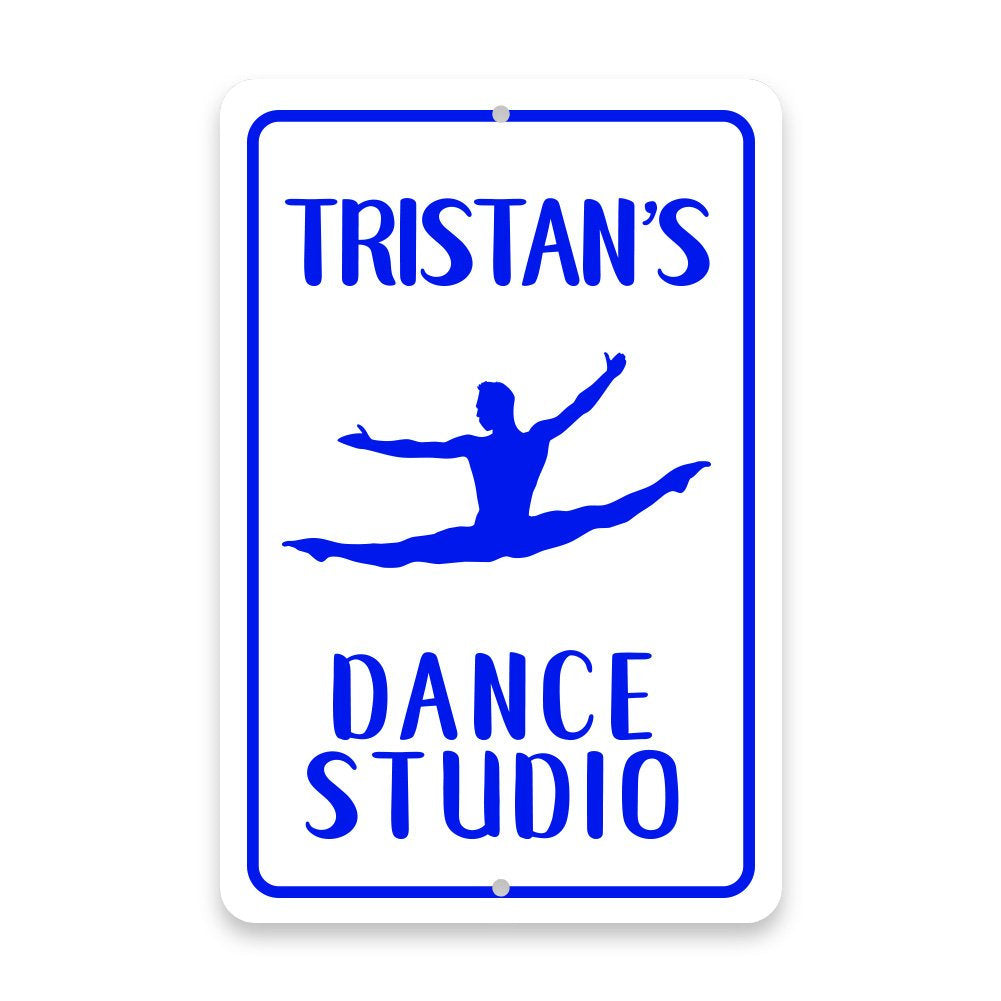 Personalized Male Dance Studio Metal Room Sign