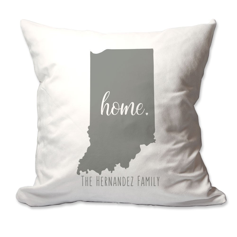 Personalized State of Indiana Home Throw Pillow  - Cover Only OR Cover with Insert