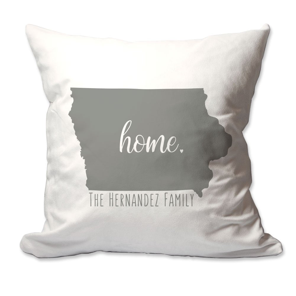 Personalized State of Iowa Home Throw Pillow  - Cover Only OR Cover with Insert