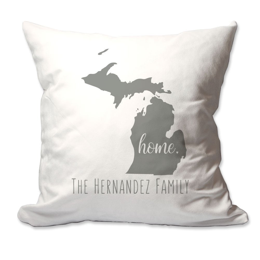 Personalized State of Michigan Home Throw Pillow  - Cover Only OR Cover with Insert