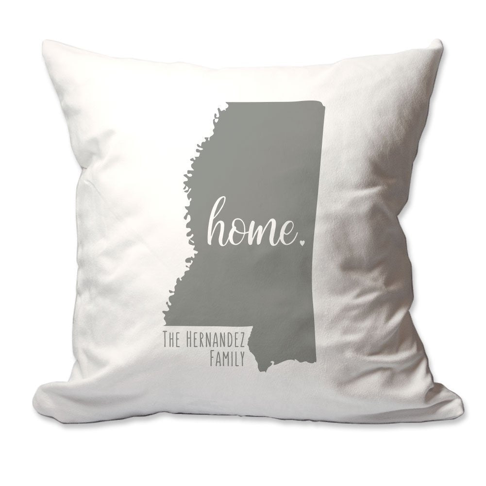 Personalized State of Mississippi Home Throw Pillow  - Cover Only OR Cover with Insert