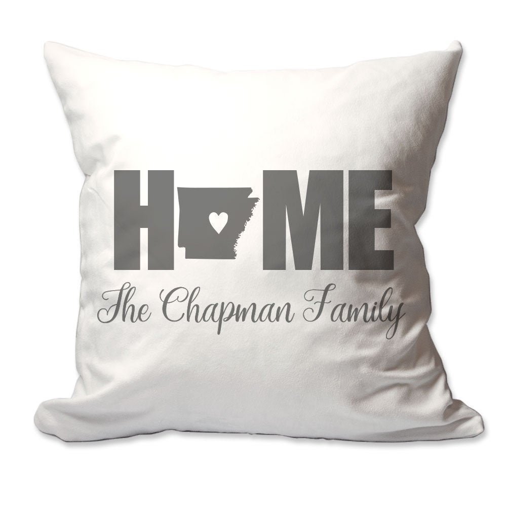 Personalized Arkansas Home with Heart Throw Pillow  - Cover Only OR Cover with Insert