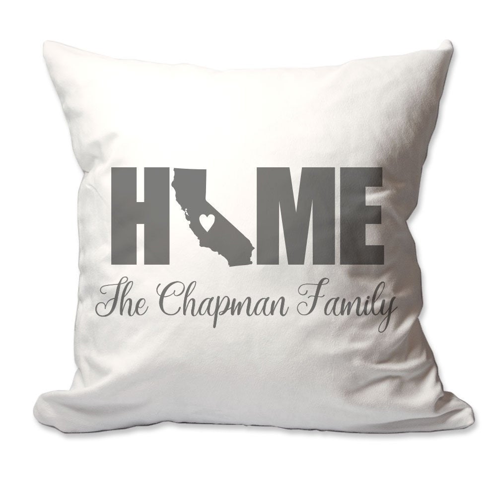 Personalized California Home with Heart Throw Pillow  - Cover Only OR Cover with Insert