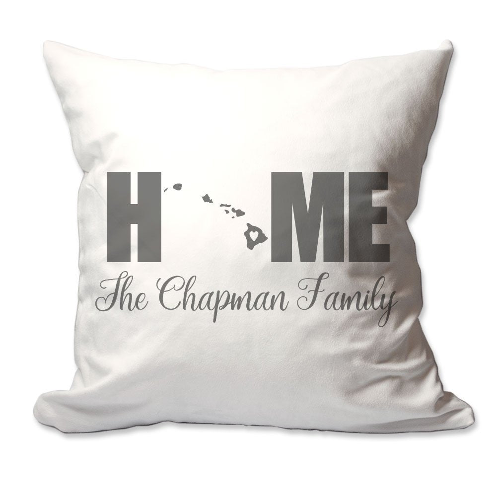 Personalized Hawaii Home with Heart Throw Pillow  - Cover Only OR Cover with Insert