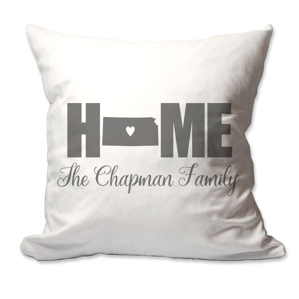 Personalized Kansas Home with Heart Throw Pillow  - Cover Only OR Cover with Insert