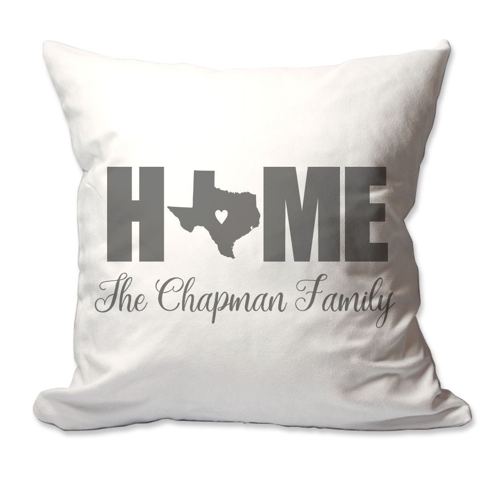 Personalized Texas Home with Heart Throw Pillow  - Cover Only OR Cover with Insert