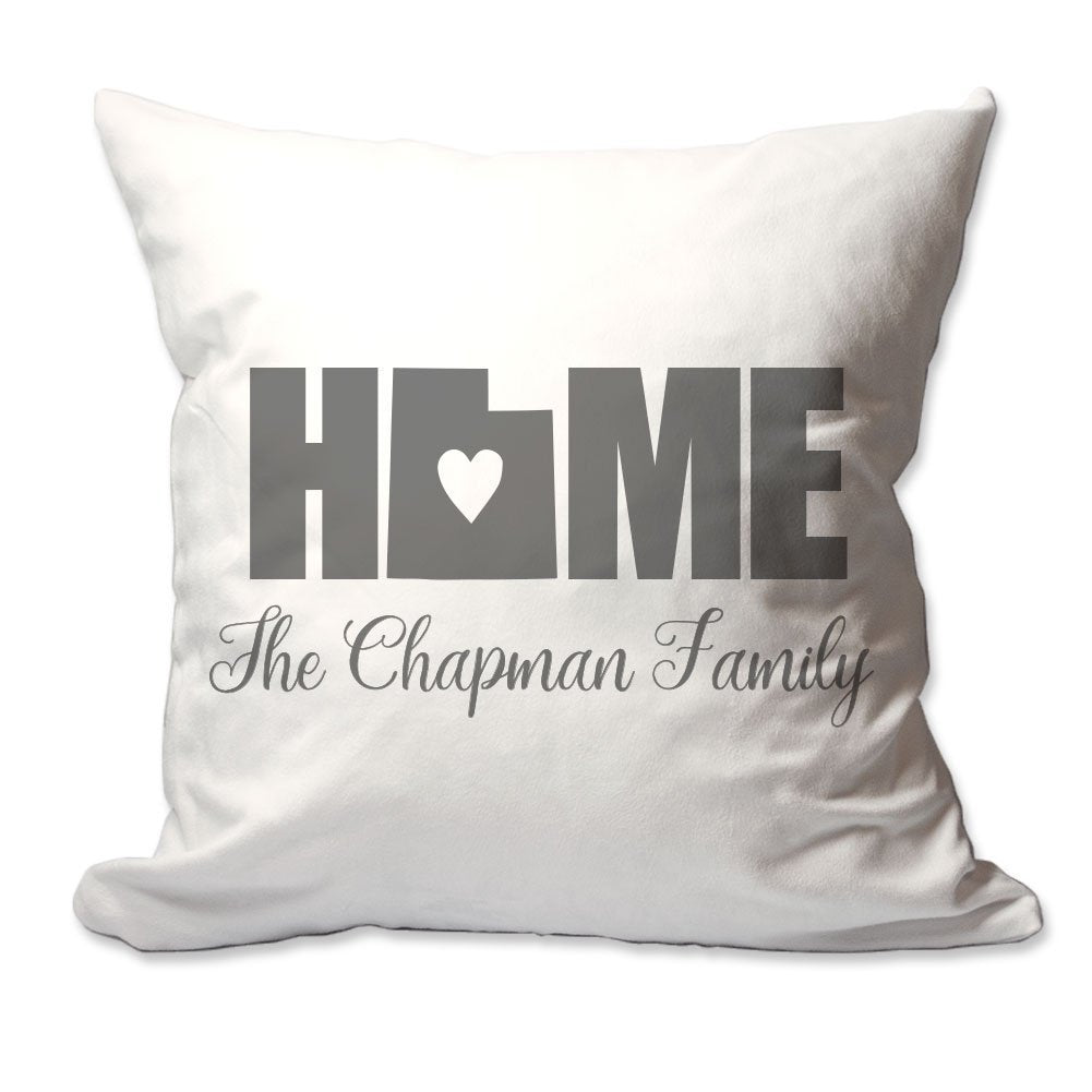 Personalized Utah Home with Heart Throw Pillow  - Cover Only OR Cover with Insert