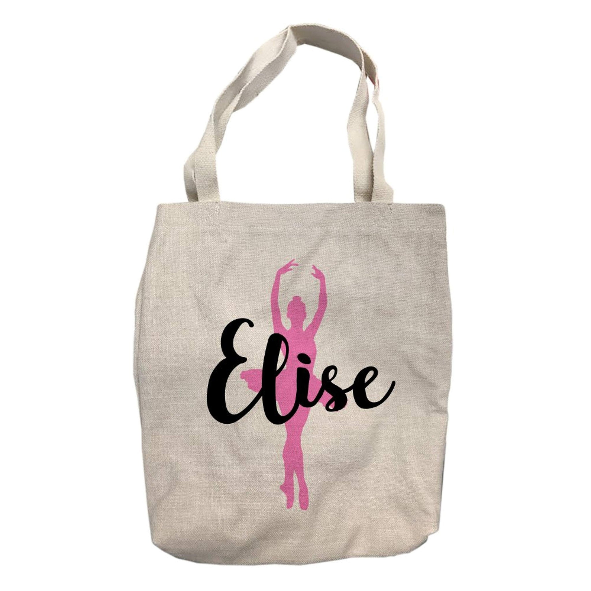 Personalized Pink Ballerina Tote Bag