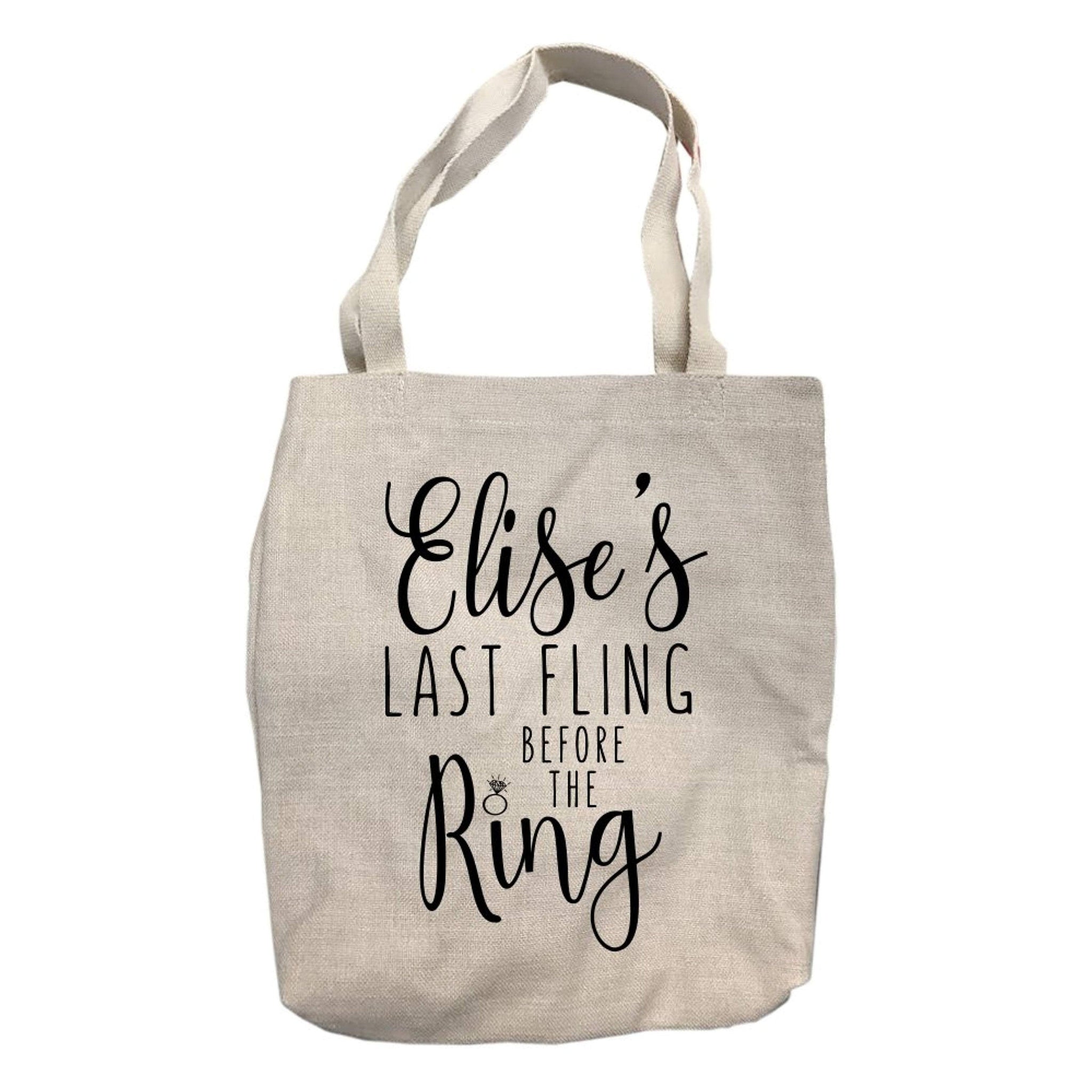 Personalized Last Fling Before the Ring Tote Bag