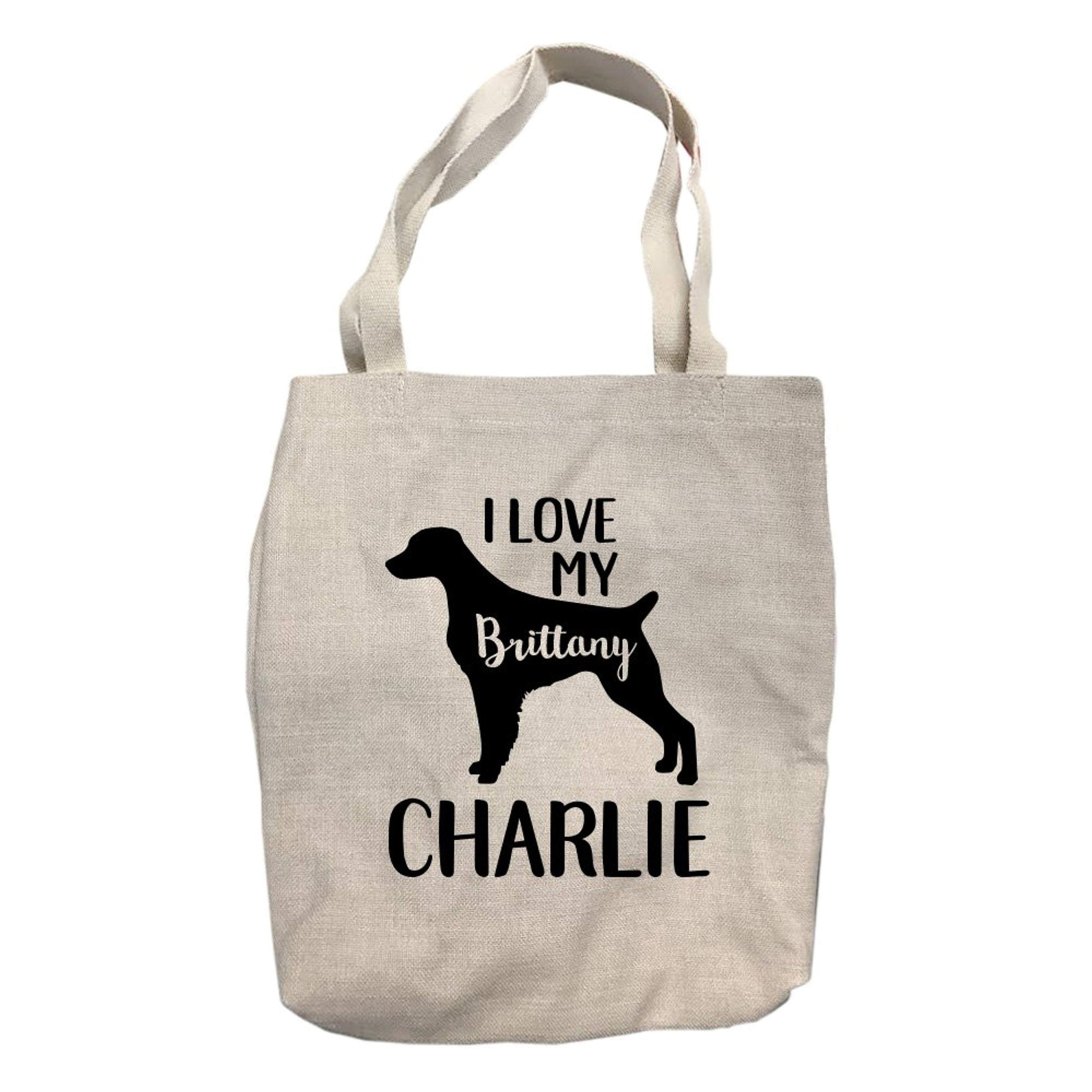 Personalized I Love My Brittany Tote Bag