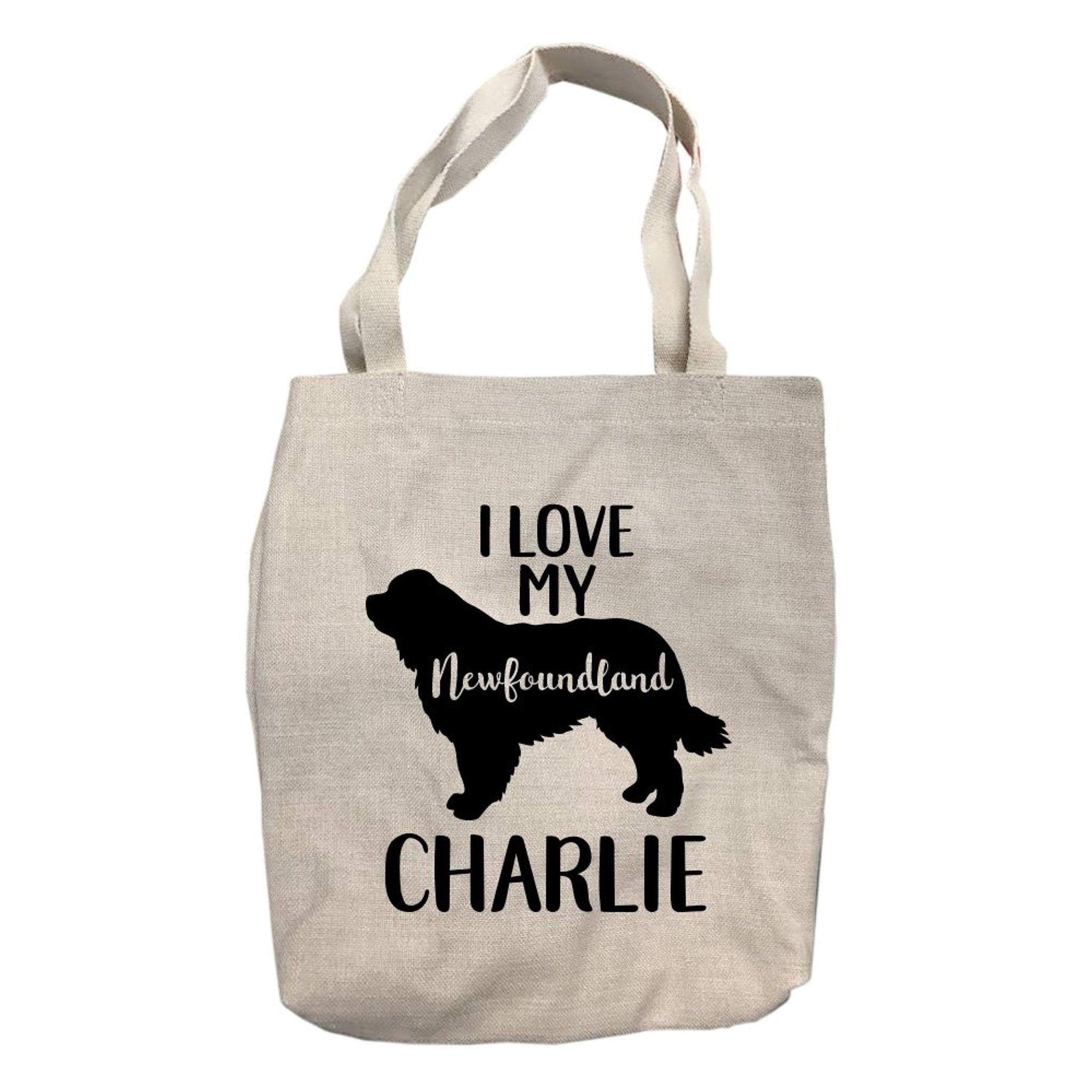 Personalized I Love My Newfoundland Tote Bag