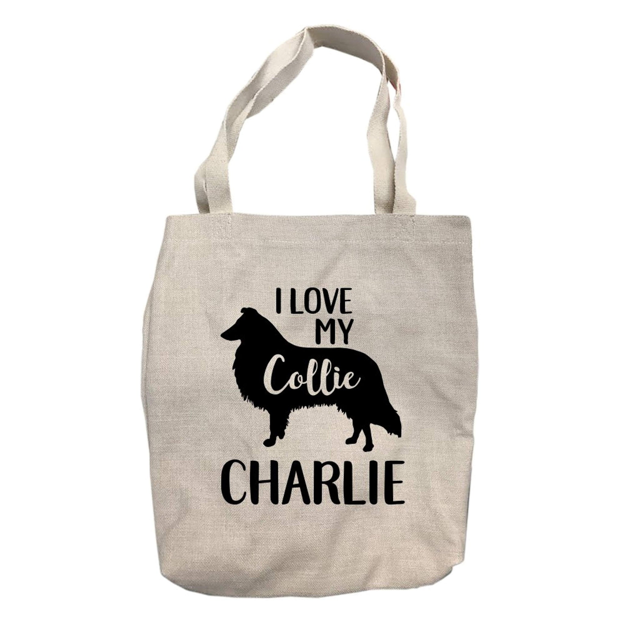 Personalized I Love My Collie Tote Bag