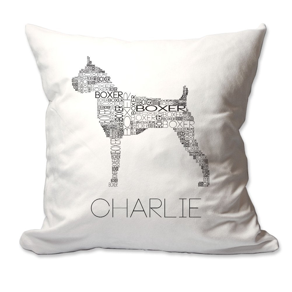 Personalized Boxer Word Silhouette Throw Pillow  - Cover Only OR Cover with Insert