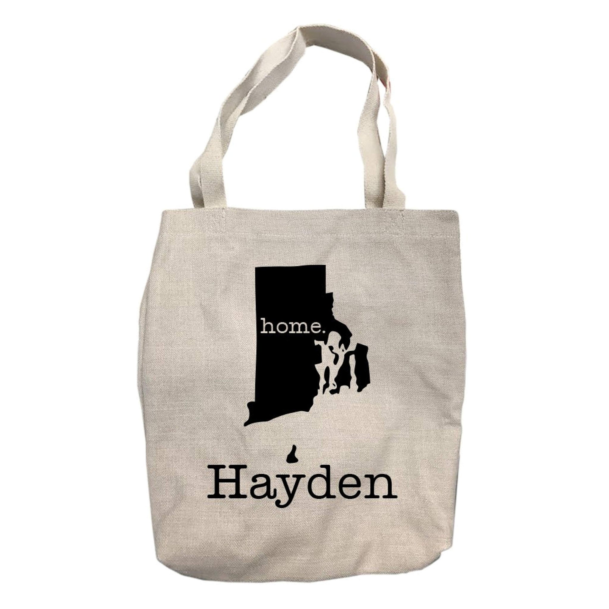 Personalized Rhode Island Home State Tote Bag