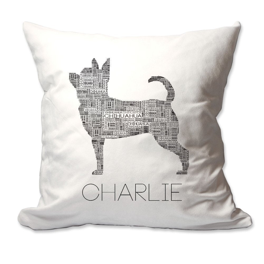 Personalized Chihuahua Word Silhouette Throw Pillow  - Cover Only OR Cover with Insert