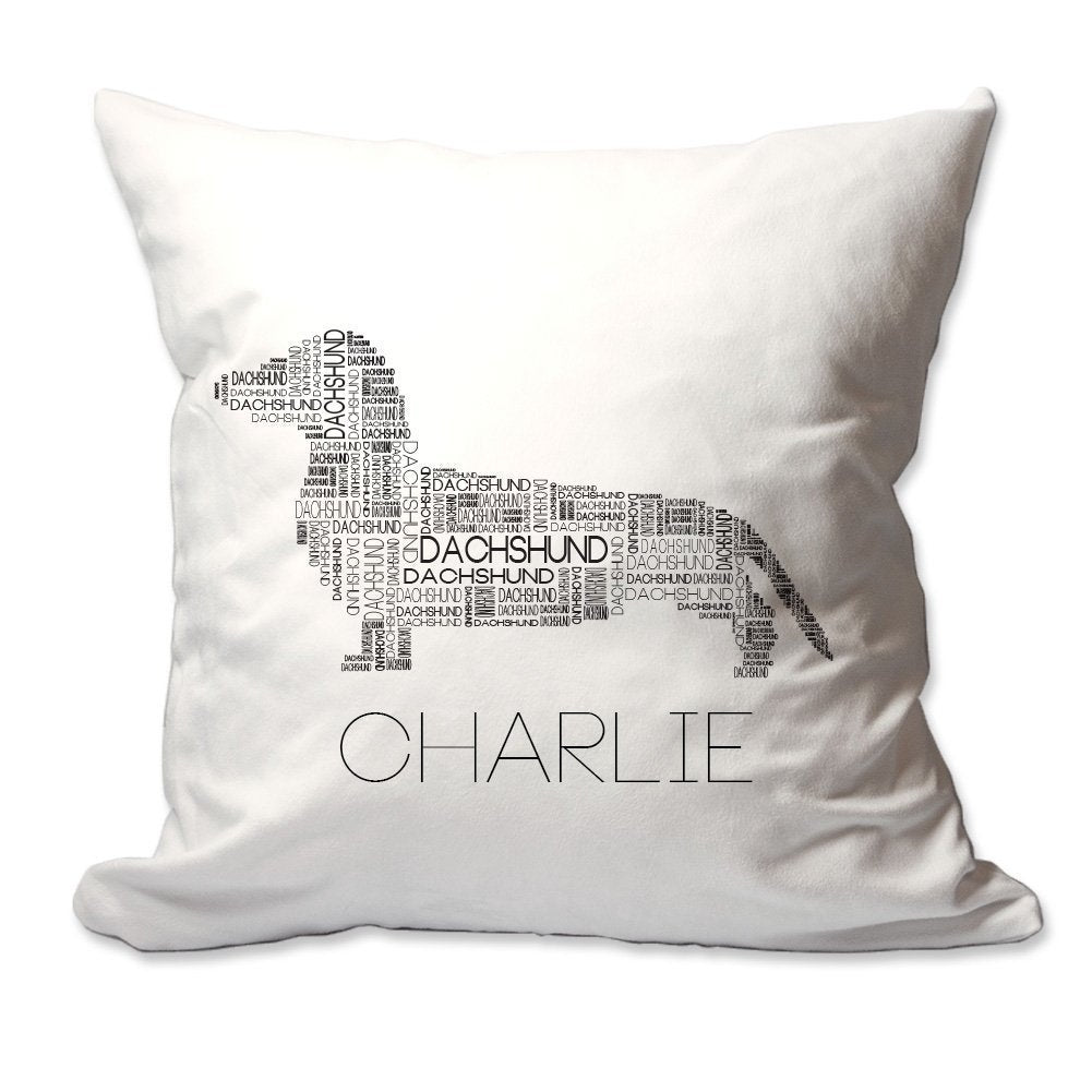 Personalized Dachsund Word Silhouette Throw Pillow  - Cover Only OR Cover with Insert