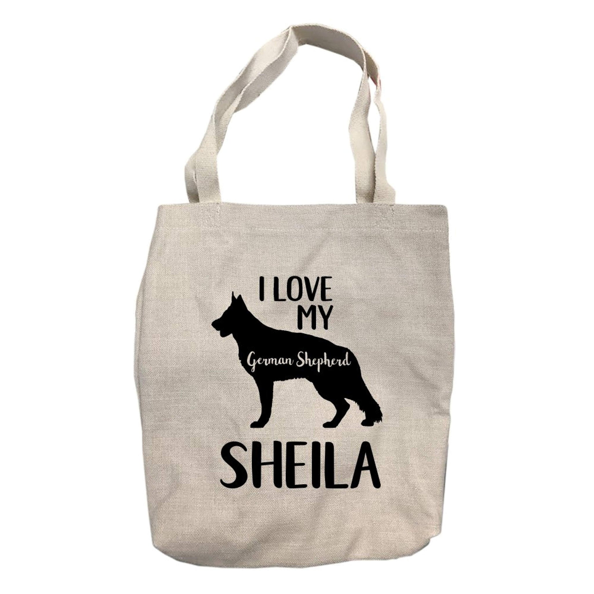 Personalized I Love My German Shepherd Tote Bag