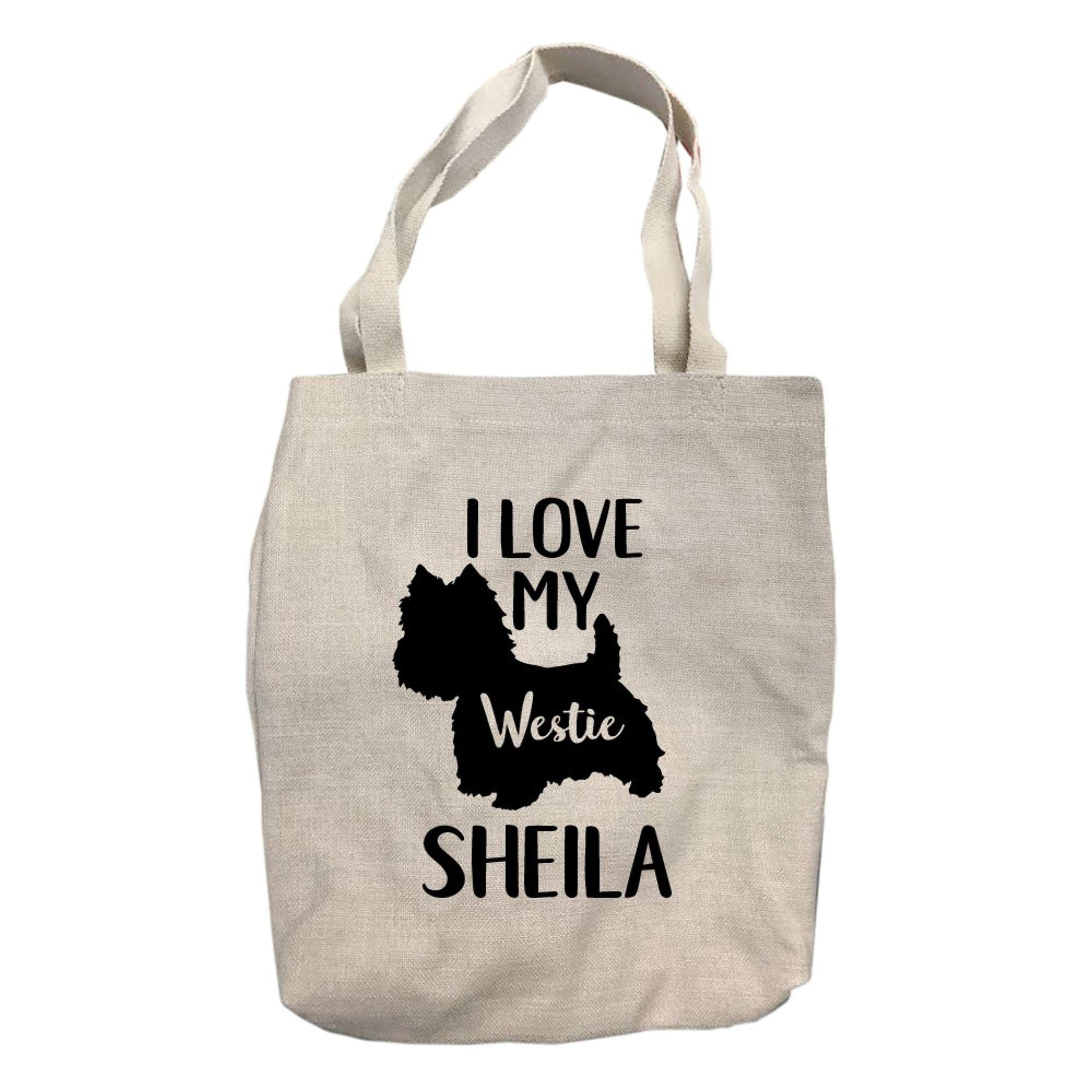 Personalized I Love My Westie Tote Bag