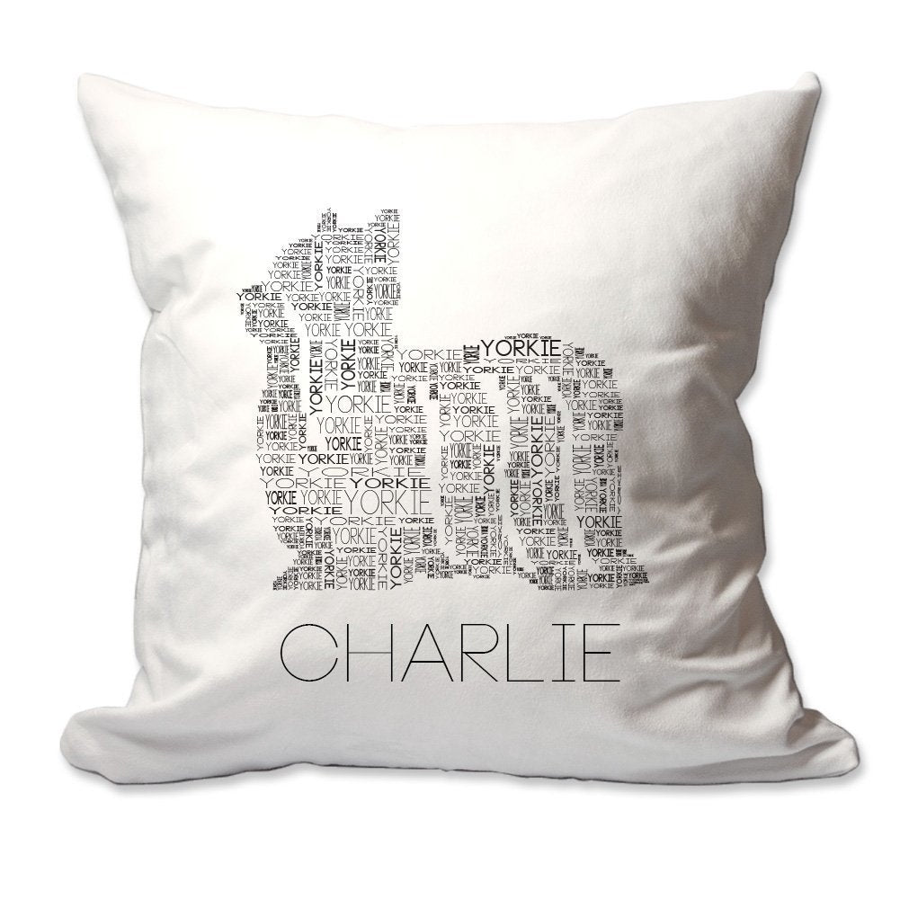 Personalized Yorkie Word Silhouette Throw Pillow  - Cover Only OR Cover with Insert