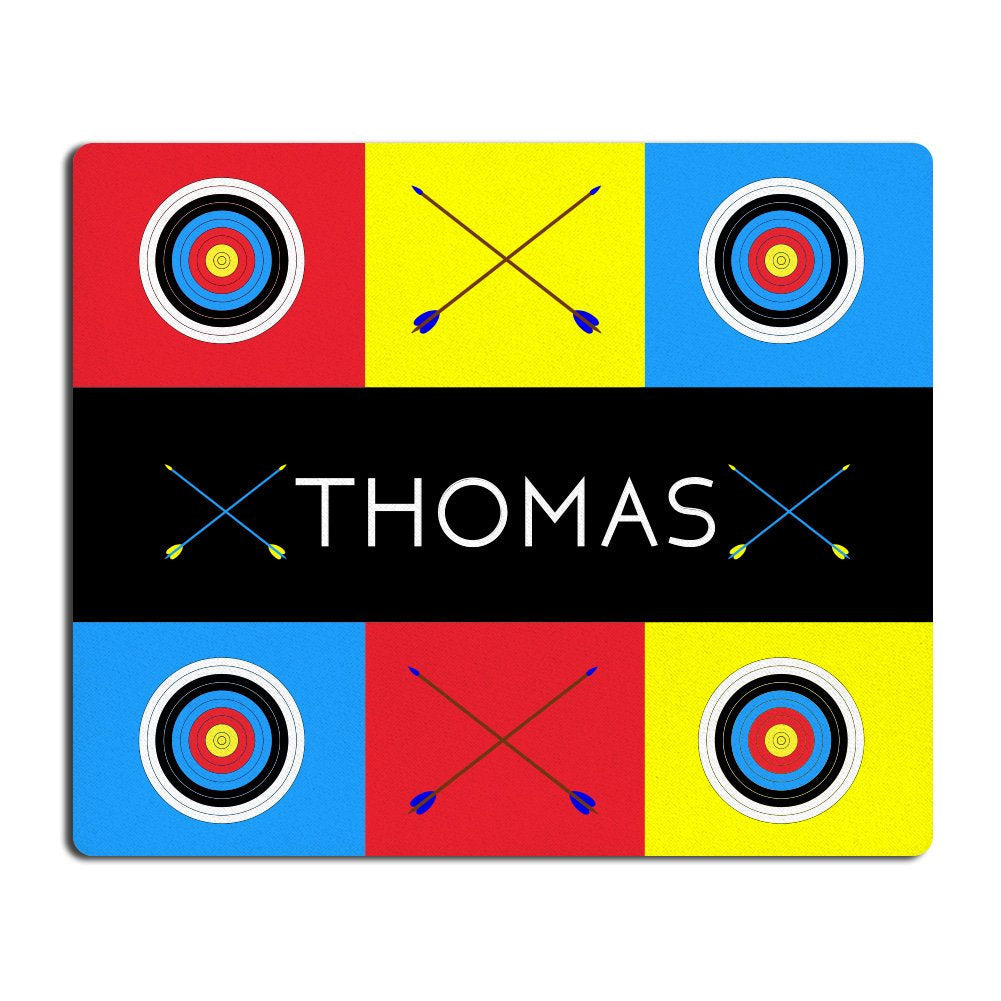 Personalized Archery Target and Crossed Arrows Mousepad