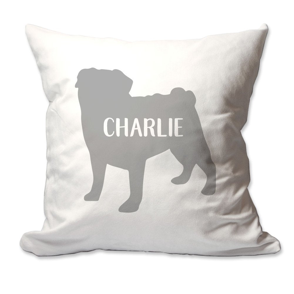 Personalized Pug with Name Throw Pillow  - Cover Only OR Cover with Insert
