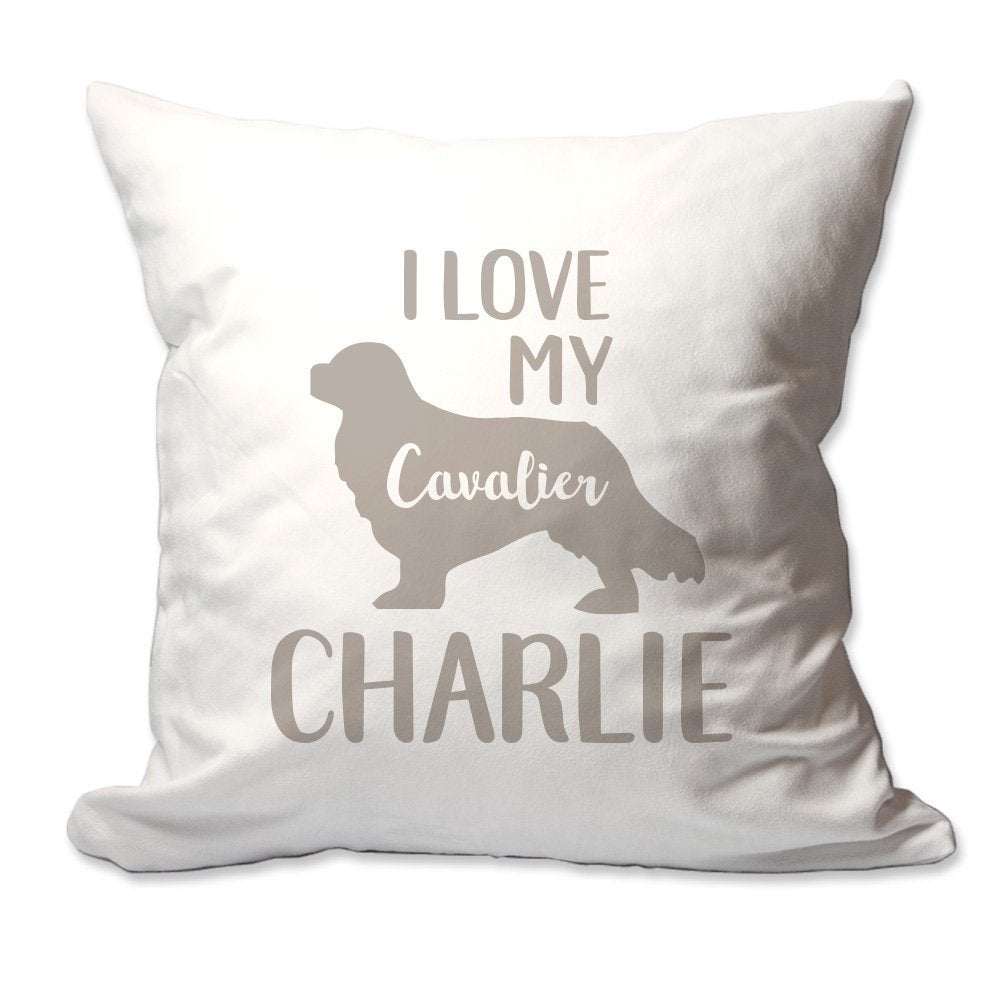 Personalized I Love My Cavalier King Charles Spaniel Throw Pillow  - Cover Only OR Cover with Insert