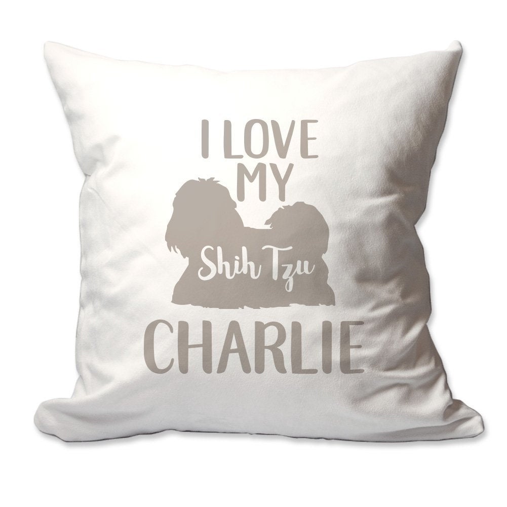 Personalized I Love My Shih Tzu Throw Pillow  - Cover Only OR Cover with Insert