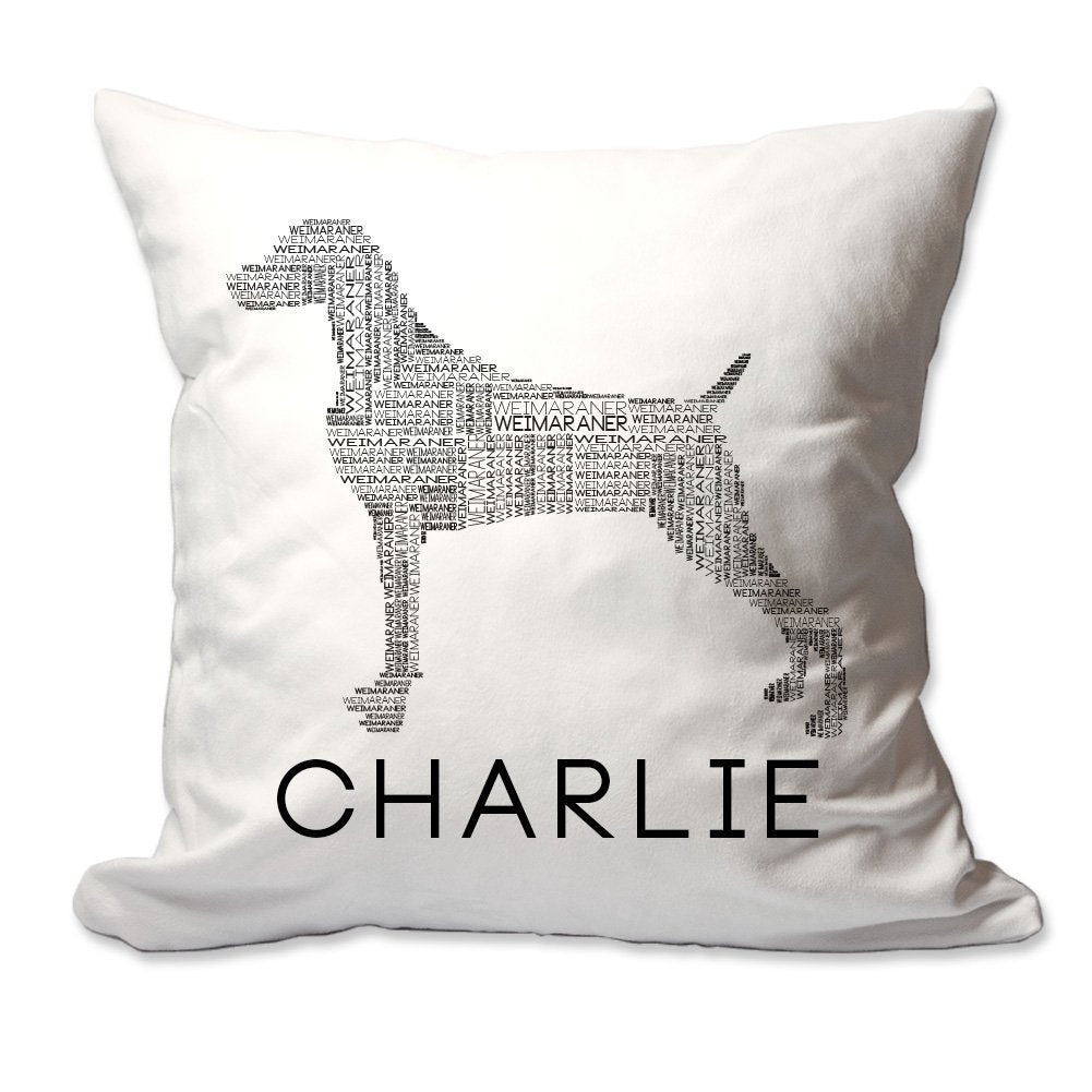 Personalized Weimaraner Dog Breed Word Silhouette Throw Pillow  - Cover Only OR Cover with Insert