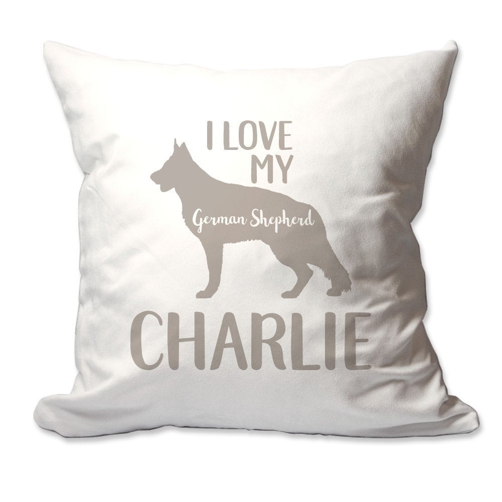 Personalized I Love My German Shepherd Throw Pillow  - Cover Only OR Cover with Insert
