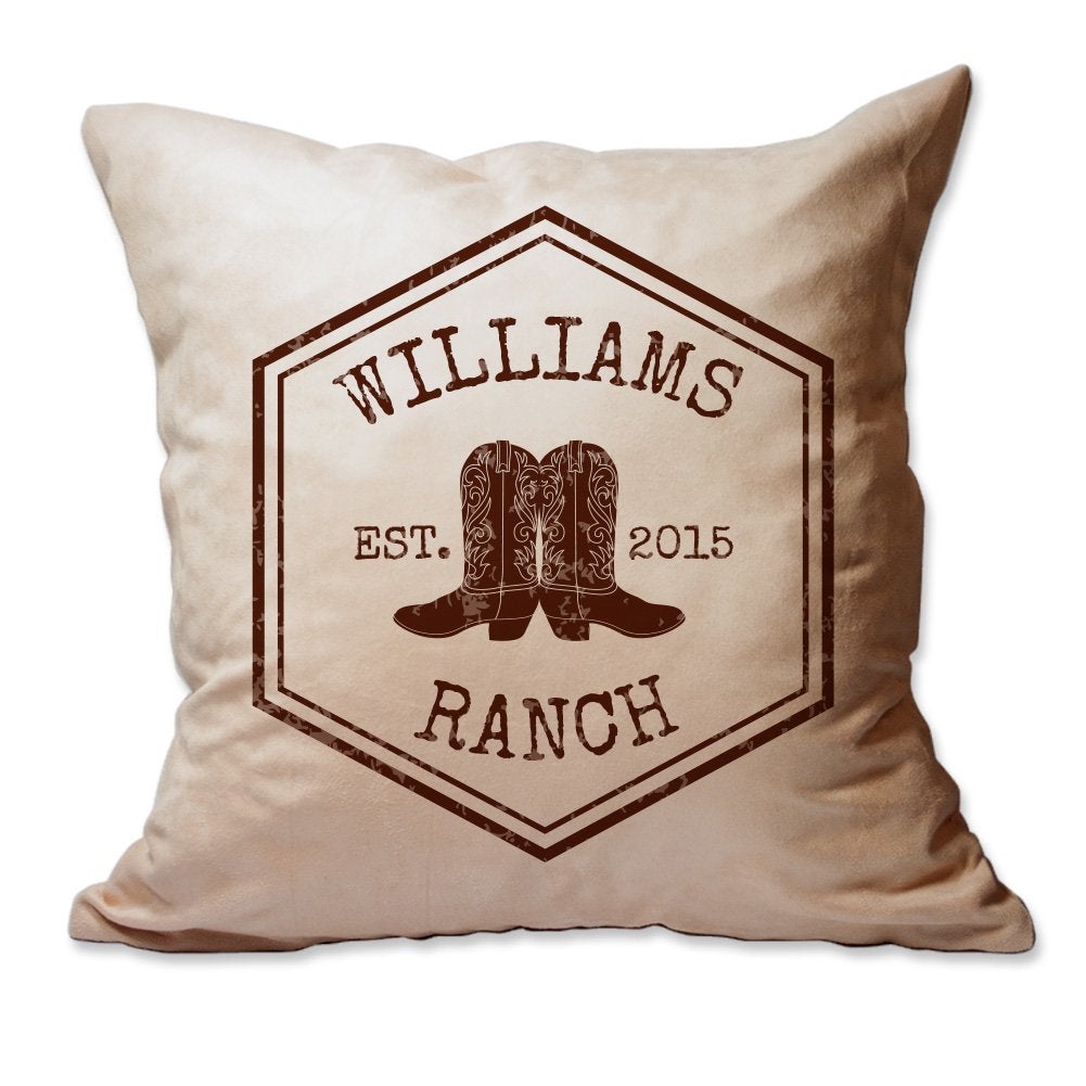 Rustic Ranch Name and Year Throw Pillow  - Cover Only OR Cover with Insert