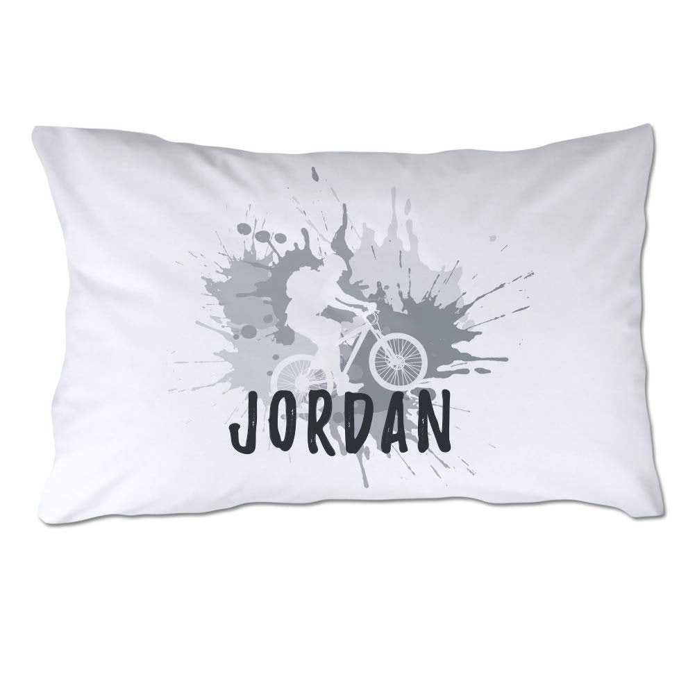 Personalized Cycling Pillowcase with Gray Splash